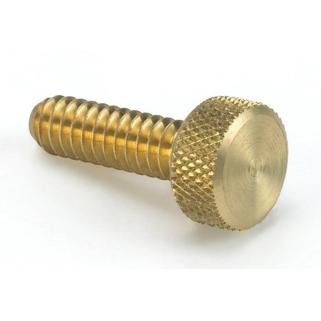 Morton Thumb Screw, #10-24 Thread Size, Machined Finish Brass, 3/16" Head Ht 5167